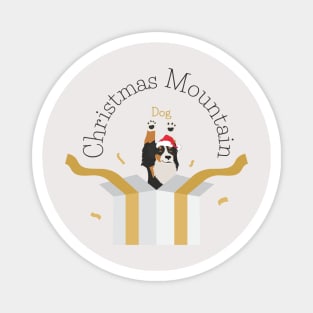 Bernese Mountain Dog Inside Christmas Box Magnet
